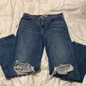 Levi's Low Pro Straight Leg Distressed Jeans